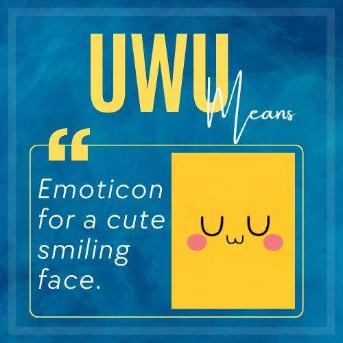 Meaning of UWU mentioned in a picture along with emoticon UWU represents.