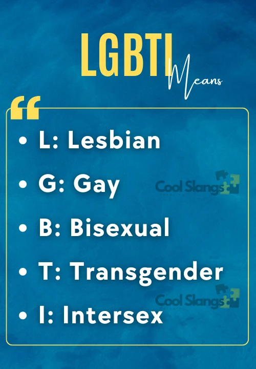 LGBTI meaning mentioned in a picture