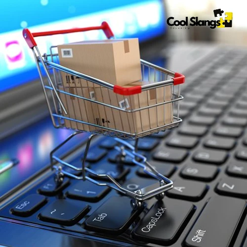 mini shopping cart on laptop