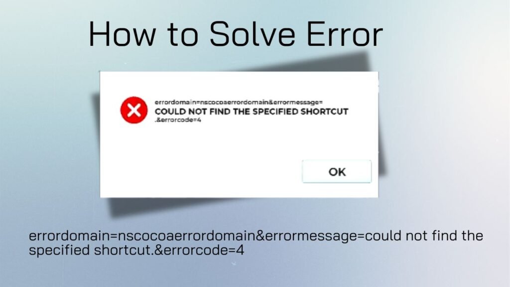 errordomain=nscocoaerrordomain&errormessage=could not find the specified shortcut.&errorcode=4