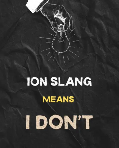 ION slang meaning"I don’t "
