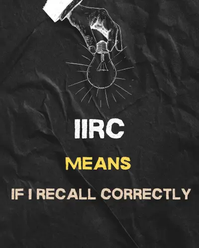 IIRC means "If I Recall Correctly" or "If I Remember Correctly."